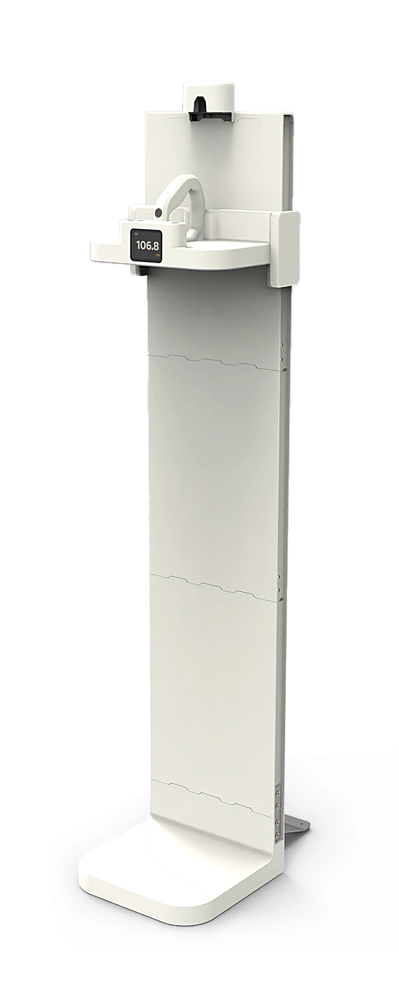 The Zenko D100 standing height board, its headpiece display reading 106.8 centimetres.